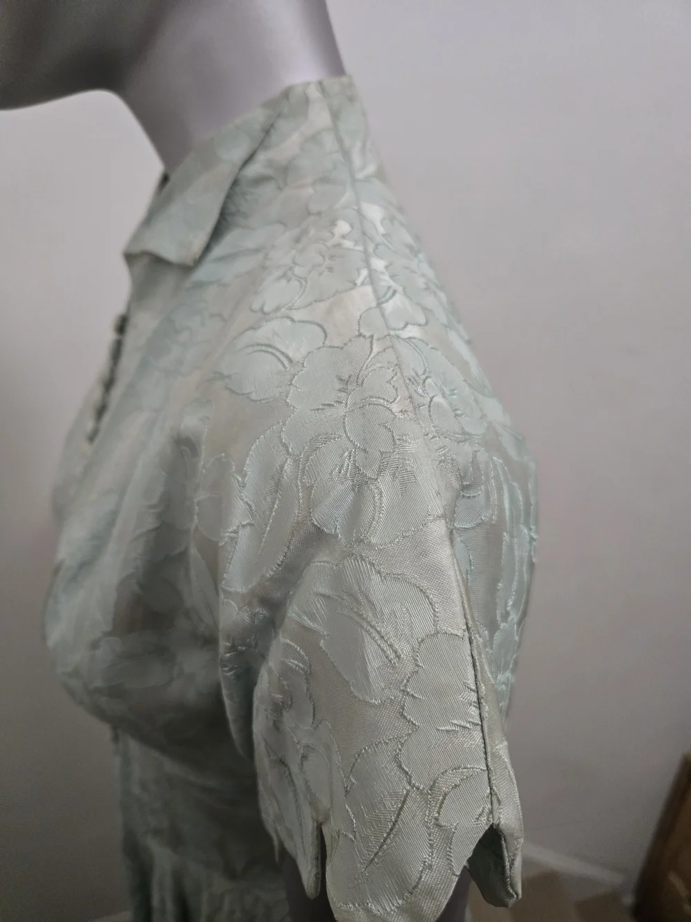 Vintage Sage Green Maxi Dress with Button Front - Picture 3 of 8